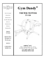 Gym Dandy TEETER TOTTER TT-320 Owner'S Manual preview