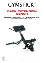 Gymstick BACK EXTENSION BENCH Assembly Instruction preview