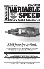 Предварительный просмотр 1 страницы Gyros PowerPRO Variable Speed 40-02470 Operation & Instruction Manual