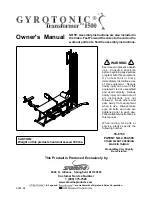 Gyrotonic TRANSFORMER 1500 Owner'S Manual preview