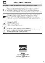 Preview for 33 page of GYS 027503 Translation Of The Original Instructions