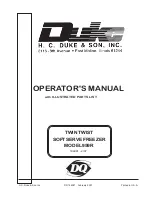 Preview for 1 page of H.C Duke & Son 959R Operator’S Manual With Illustrated Parts List