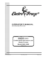 H.C Duke & Son Electro-Freeze Genesis Series Operator’S Manual With Illustrated Parts List preview