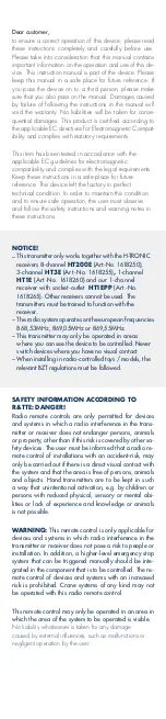 Preview for 8 page of H-Tronic 16 18 180 Instruction Manual