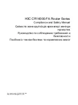 Preview for 1 page of H3C CR16000-FA Series Compliance And Safety Manual