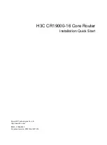 H3C CR19000-16 Installation, Quick Start preview