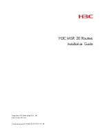 Preview for 1 page of H3C H3C MSR 20 Installation Manual