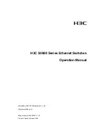 Preview for 1 page of H3C H3C S5600 Series Operation Manual