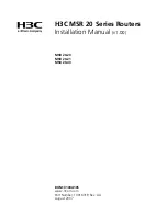 Предварительный просмотр 1 страницы H3C MSR 20-20 Installation Manual