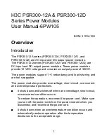 Preview for 1 page of H3C PSR300-12A Series User Manual