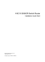 Preview for 1 page of H3C S12508CR Installation, Quick Start