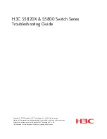 Preview for 1 page of H3C s5800 series Troubleshooting Manual