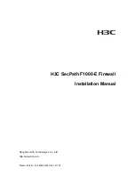 H3C SecPath F1000-E Installation Manual preview