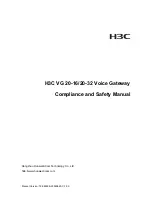 Предварительный просмотр 1 страницы H3C VG 20-16 Compliance And Safety Manual