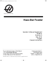 Haas Bar Feeder Operator'S Manual preview
