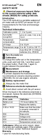 Preview for 4 page of Hach H135 miniLab User Manual