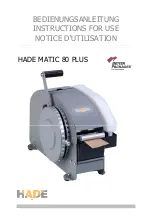 Preview for 7 page of HADE Better Packages MATIC 80 PLUS Instructions For Use Manual