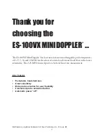 Preview for 4 page of Hadeco Koven MiniDoppler ES-100VX Operation Manual & Reference Manual