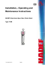 HADEF 11/09 Installation, Operating And Maintenance Instructions preview