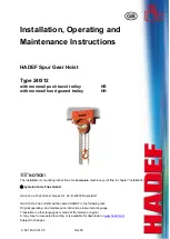 HADEF 240/12 Installation, Operating And Maintenance Instruction preview