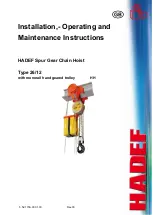 HADEF 26/12 HH Installation, Operating And Maintenance Instructions preview