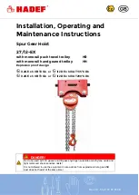 HADEF 27/12-EX Installation, Operating And Maintenance Instruction preview