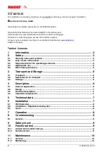 Preview for 2 page of HADEF 320/01 Installation, Operating And Maintenance Instructions For The Installer And The User