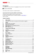 Preview for 2 page of HADEF 45/10E Installation, Operating And Maintenance Instructions