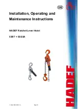 HADEF 53/22A Installation, Operating And Maintenance Instruction preview