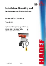 HADEF 62/05 Installation, Operating And Maintenance Instructions preview