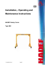 HADEF Gentry Crane 800 Installation, Operating And Maintenance Instructions preview