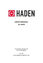 Предварительный просмотр 1 страницы Haden HL146W User Manual