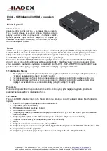 Hadex D344A Quick Start Manual предпросмотр