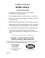 Preview for 1 page of Hadley 900CA Installation Instructions