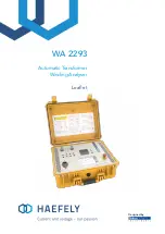 Предварительный просмотр 1 страницы Haefely WA 2293 Quick Start Manual