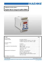 Haehne DMA2 Adjustment Instructions Manual preview