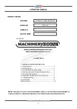 Предварительный просмотр 2 страницы Hafco A366 Operation Manual