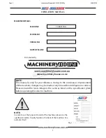 Preview for 2 page of Hafco BM-53VE Operation Manual