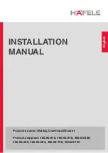 Предварительный просмотр 1 страницы Häfele 485.60.616 Installation Manual