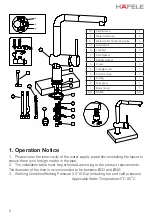 Предварительный просмотр 2 страницы Häfele HT21-CH1P254 Instruction Manual