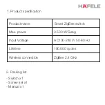 Предварительный просмотр 2 страницы Häfele Smart ZigBee switch User Manual