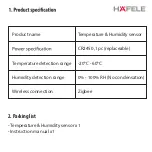 Предварительный просмотр 2 страницы Häfele Temperature & Humidity sensor User Manual