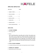 Preview for 2 page of Hafele HH-782GG Operating	 Instruction