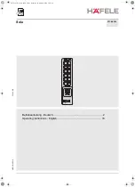 Hafele Sola Operating Instructions Manual preview