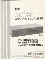 Hafler DH-160 Instructions For Operation Manual preview