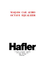 Preview for 1 page of Hafler MAQ-104 Owner'S Manual