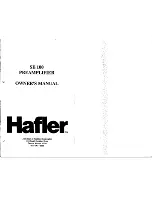 Hafler SE-100 Owner'S Manual предпросмотр