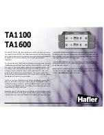 Hafler TA1600 Specifications предпросмотр