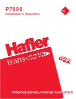 Hafler Trans Nova P7000 Installation And Operation Manual предпросмотр