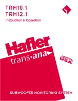 Preview for 1 page of Hafler TRM10.1 Installation & Operation Manual